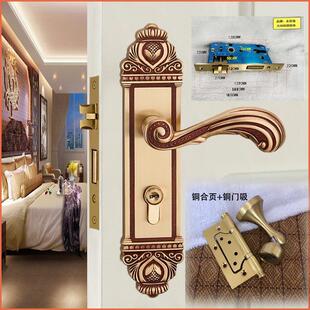 门锁全铜静音磁吸家用卧室房间实木门锁具纯铜锁室内锁 永佳福欧式