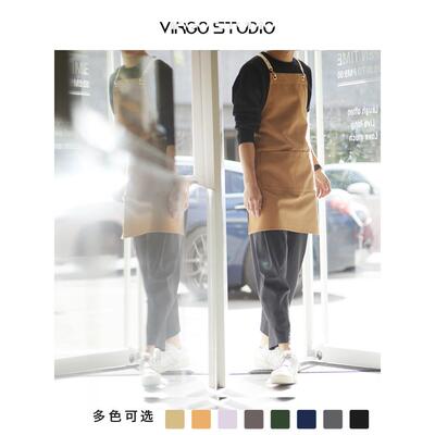 Virgo 多色餐厅奶茶店咖啡师美容美发师花艺洗水帆布围裙定制logo