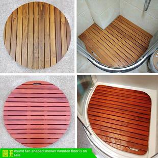 浴室木踏板淋浴房防腐地板洗澡脚垫卫生间实木防滑垫防水地垫圆形