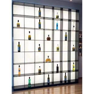 不锈钢定制酒窖酒柜电视嵌入式家庭小众白酒玻璃展示柜固体夜光柜