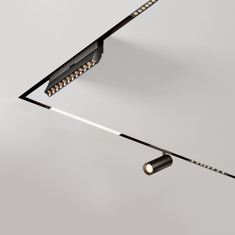 15mm极窄磁吸轨道灯嵌入式智能泛光灯长条灯线条灯客厅卧室无主灯