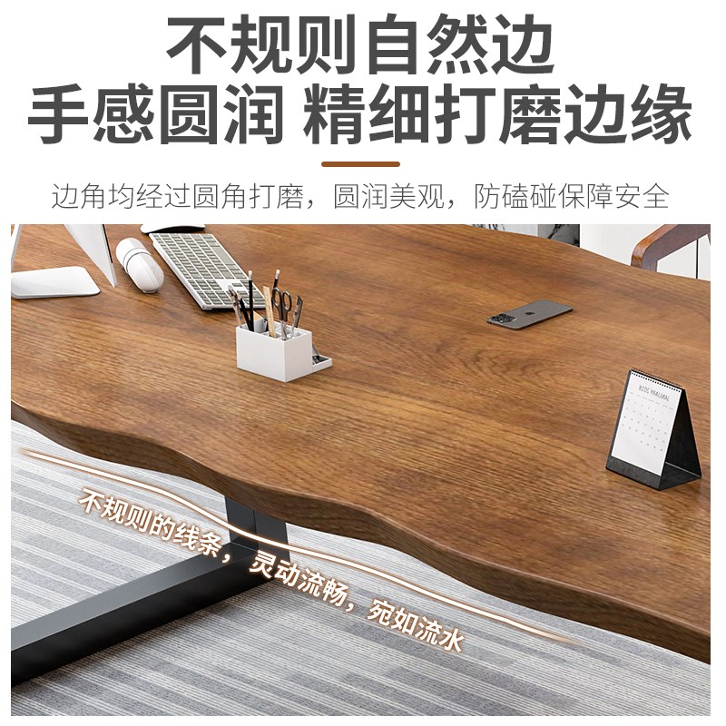 优质环保实木双人电脑办公桌多功能儿童学习书桌家居餐桌轻巧设计