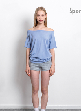 一字肩斜肩宽松舒适短袖*Animal Lover