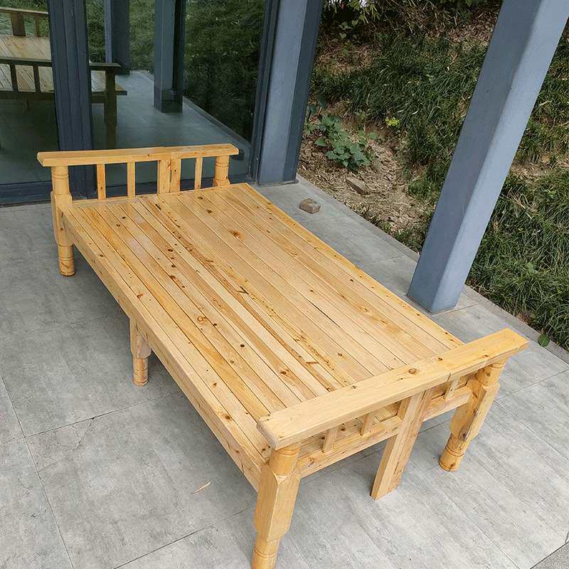 {活动价}加厚实木沙发床农村理发店宾馆会议室等候椅简易柏木凉板