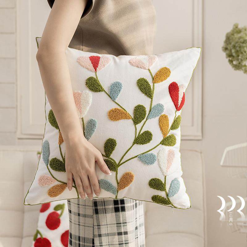新中式田园复古小清新抱枕刺绣花北欧风格沙发靠垫套客厅可拆洗,居家布艺,靠垫/抱枕,淘宝优惠券,粉丝福利购,淘宝优惠卷