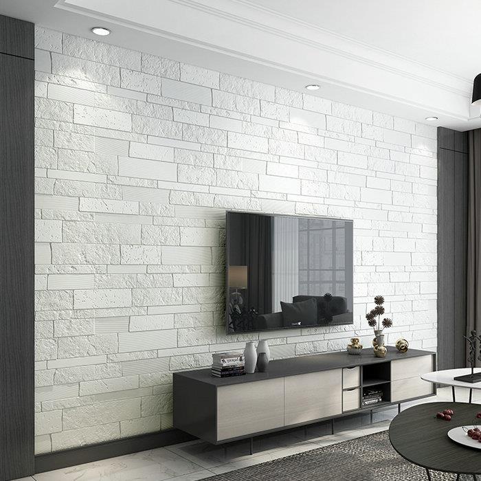 3d立体客厅电视背景墙壁纸自粘墙贴纸阳台防水砖纹文化石砖块墙纸