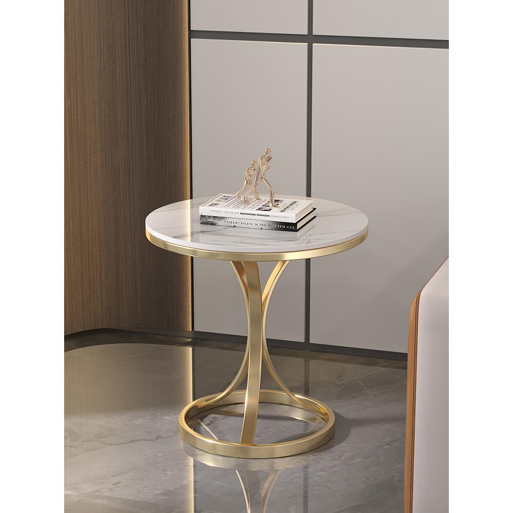 轻奢岩板小茶几边几大理石客厅沙发角几简约可移动阳台小圆桌边柜