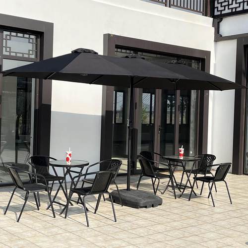 户外奶茶外摆大遮阳伞防水店户外太阳伞大型商用伞长方形咖啡厅伞