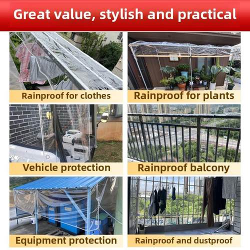 透明防雨布防水布防晒pvc篷布塑料布阳台封闭防风遮雨挡板挡雨帘