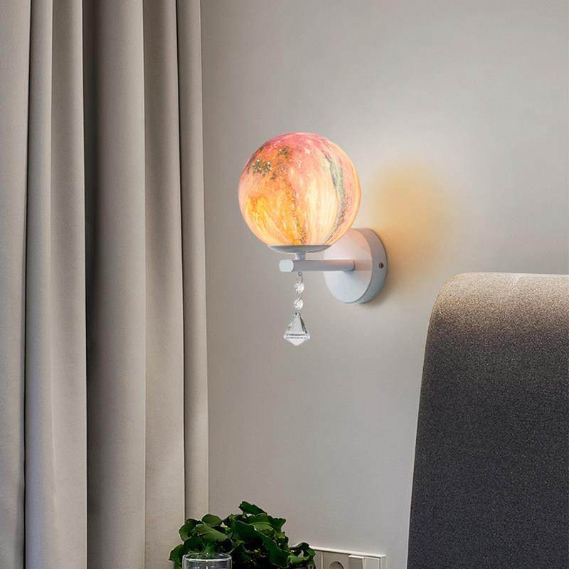 月球壁灯现代简约卧室床头灯创意走廊过道灯客厅背景墙星球壁挂灯,家装灯饰光源,壁灯,淘宝优惠券,粉丝福利购,淘宝优惠卷