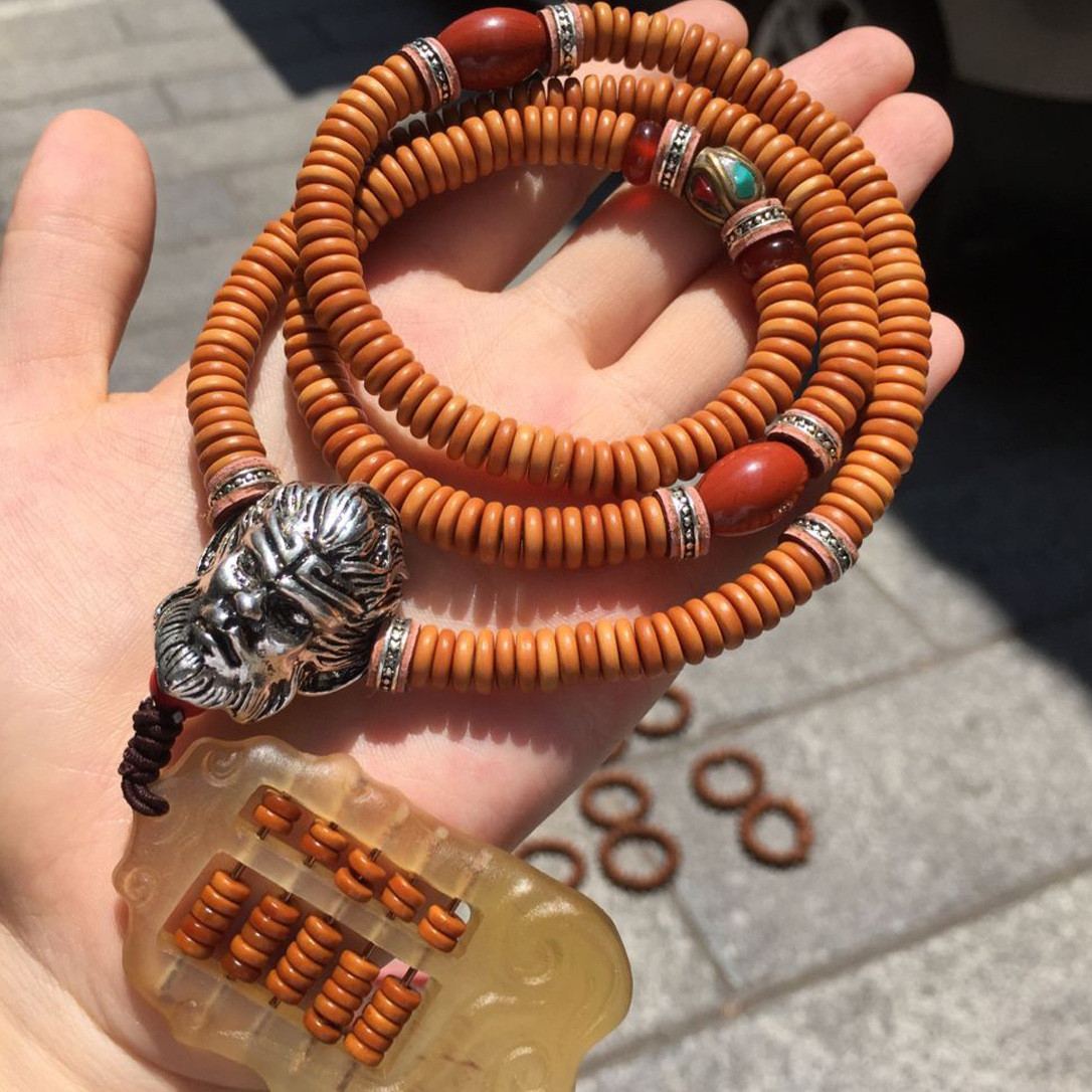 厂家供应橄榄核佛珠手链 齐天大圣橄榄珠 108橄榄齐天大圣