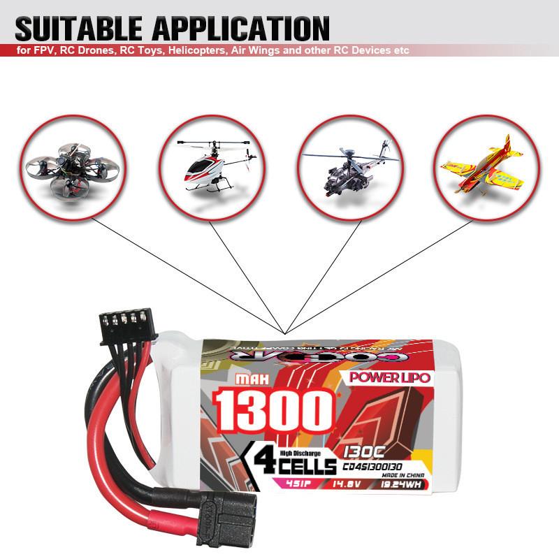 鹰氪CODDAR 1300MAH 4S 14.8V 130C竞赛花飞5寸穿越机航模锂电池