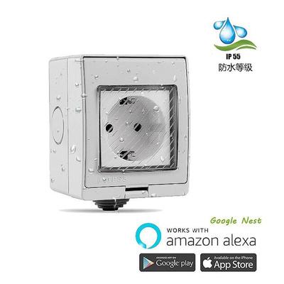 Amazon alexa OEM欧规IP55级无线智能wifi固定防水户外安全插座