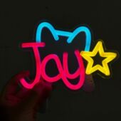 jay周杰伦演唱手机背夹霓虹灯LED迷你粉丝应援灯牌手举接机发光牌