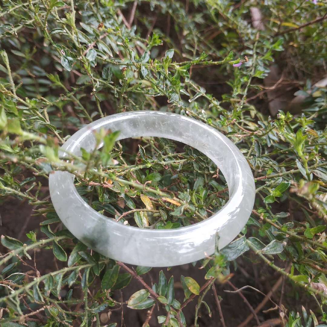 白发晶绿发晶碧玺发白水晶大圈口手镯手链手串