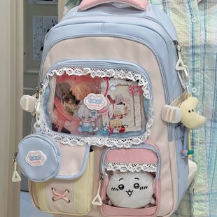 高颜值ins学院背包 新品 初中女生高中学生书包女可爱大容量痛包双
