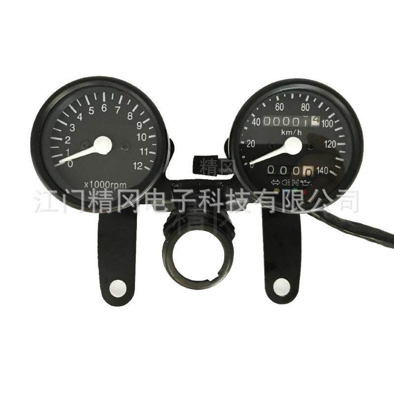 摩托车改装复古仪表LED里程机械转速油位报警