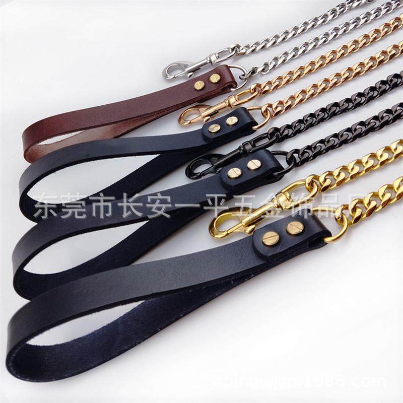 宠物牵引链 真皮加不锈钢防咬狗绳 15MM宽*单六六面磨链四色狗链,宠物/宠物食品及用品,狗牵引绳,淘宝优惠券,粉丝福利购,淘宝优惠卷