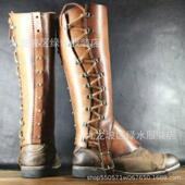 2021中世纪文艺复兴武士系带皮革护腿鞋 套舞台剧表演COS摄影道具