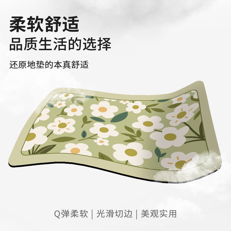 浴室防滑垫防摔地垫高端卫生间速干加厚硅藻泥耐脏易打理可擦免洗