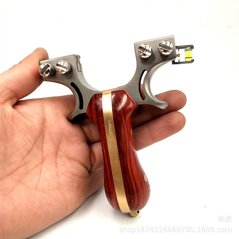 304不锈钢龙舌98K双丝快压扁皮弹弓户外竞技不锈钢弹弓扁皮筋