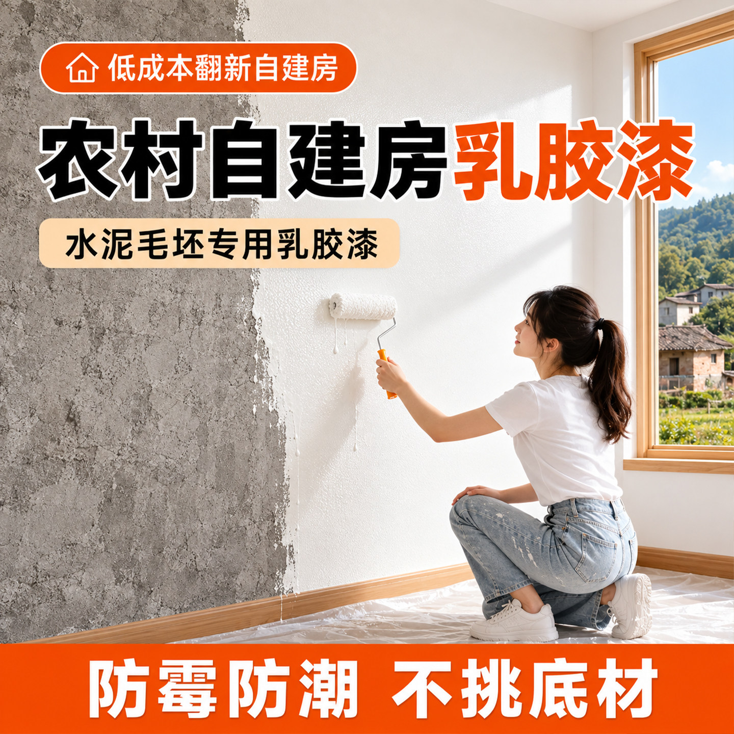 家用涂料直接刷水泥墙室内自刷水性油漆环保墙面油漆乳胶漆墙面漆