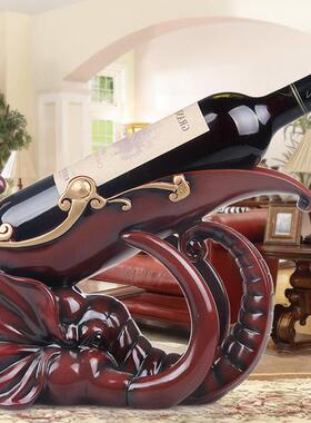 红酒架摆件现代轻奢高档酒柜装饰品时尚简约创意葡萄酒托置物架子