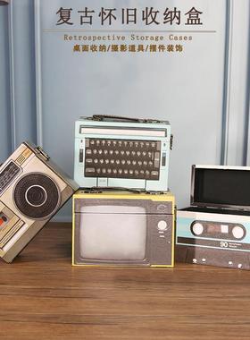 复古怀旧照相机收音机手提小木箱木盒收纳木箱装饰品摆件拍摄道具