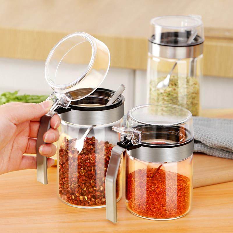 厨房调味佐料罐玻璃调味盒家用高硼硅防潮撒料瓶盐罐收纳组合套装,厨房/烹饪用具,调味瓶罐/调料研磨器,淘宝优惠券,粉丝福利购,淘宝优惠卷