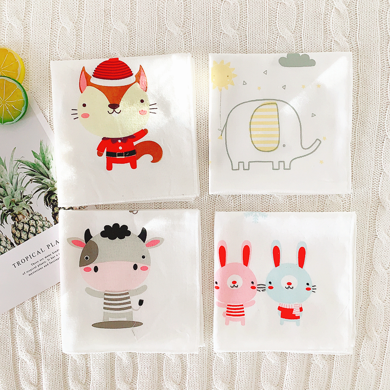 迪尼豆豆 婴儿手帕纱布面巾宝宝口水巾手绢洗脸巾新生儿用品