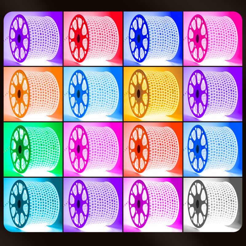 灯带led灯条变色七彩智能吊顶遥控软灯带三色防水客厅220v彩灯rgb