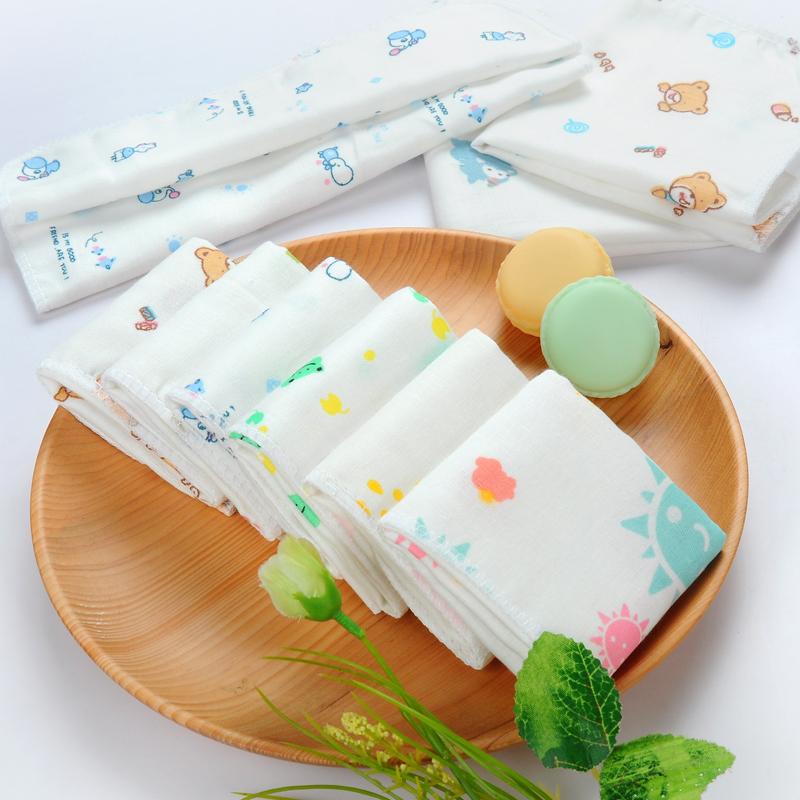 纱布毛巾宝宝口水巾婴儿洗脸洗澡巾儿童小方巾手帕新生儿用品