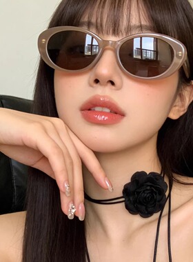 新款潮ins椭圆墨镜果冻色板材尼龙镜片太阳眼镜时尚街拍墨镜