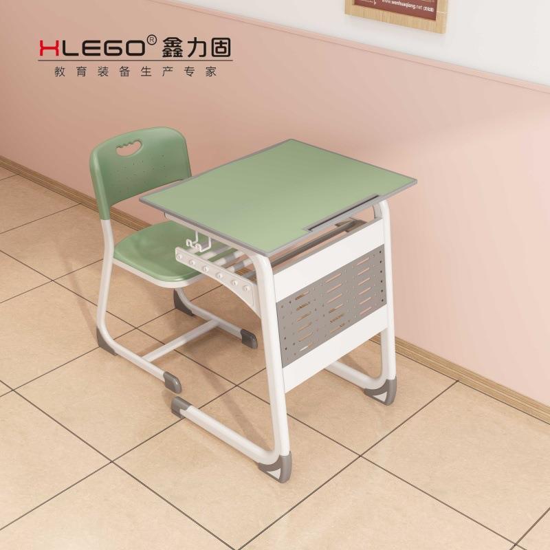 学校课桌椅大学生课桌校园家具中小学桌子双人四人位金属C型