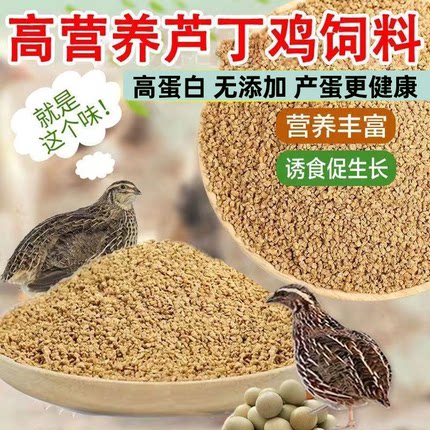 鹌鹑芦丁鸡饲料产蛋专用雏鸡卢丁小鸡下蛋育雏食粮开口料全价料