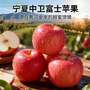 宁夏中卫沙坡头红富士苹果新鲜水果当季脆甜多汁正宗整箱富硒苹果