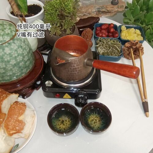 围炉煮茶甘肃罐罐茶煮茶器发热盘电炉可调温配树桩罐耐热壶整套