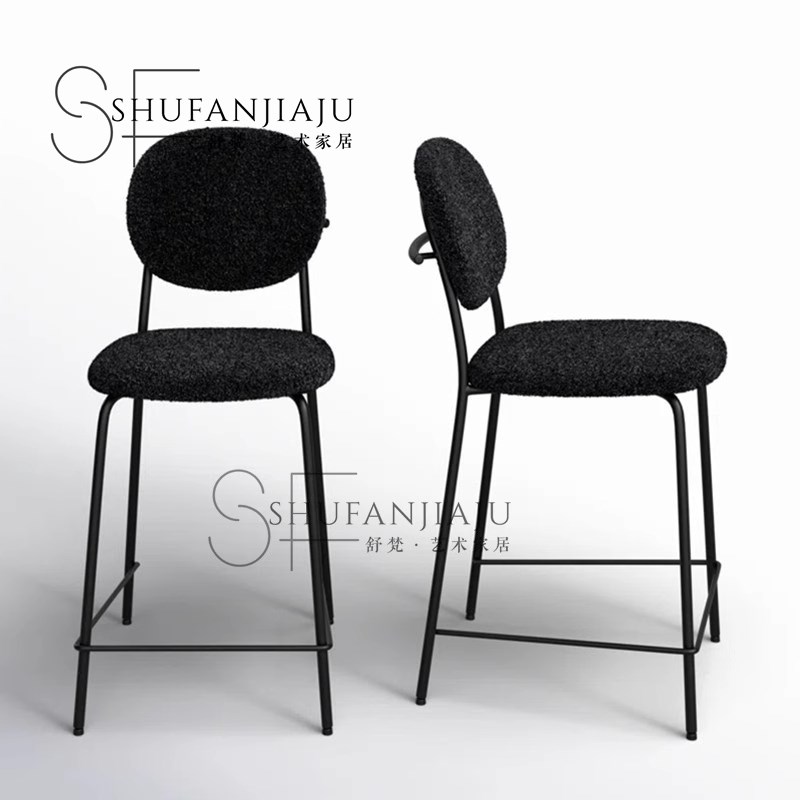 现代轻奢酒吧高脚椅简约高端家用岛台椅设计师款咖啡厅前台接待椅