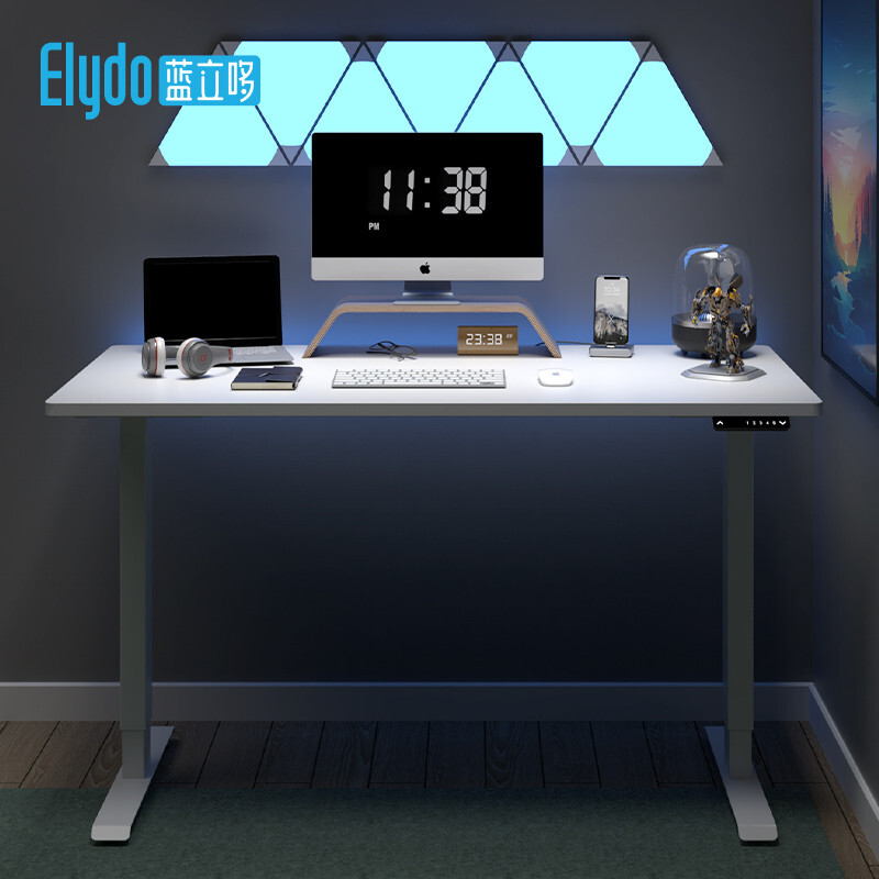 蓝立哆电动升降桌电脑桌办公双电机站立式工作台学习写字书桌子H2