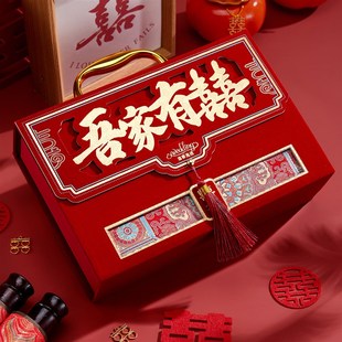 彩礼钱盒子提亲嫁妆订婚礼金箱结婚现金10万20万聘礼盒高级感用品