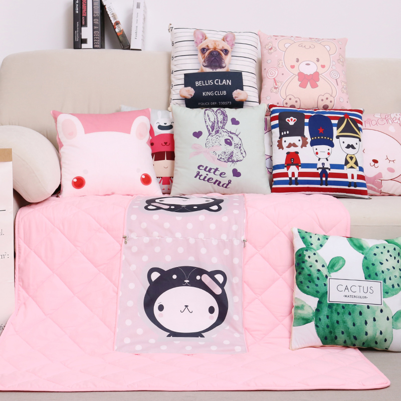 卡通抱枕被子两用汽车空调被折叠可爱办公室午睡小毯子车用靠枕头