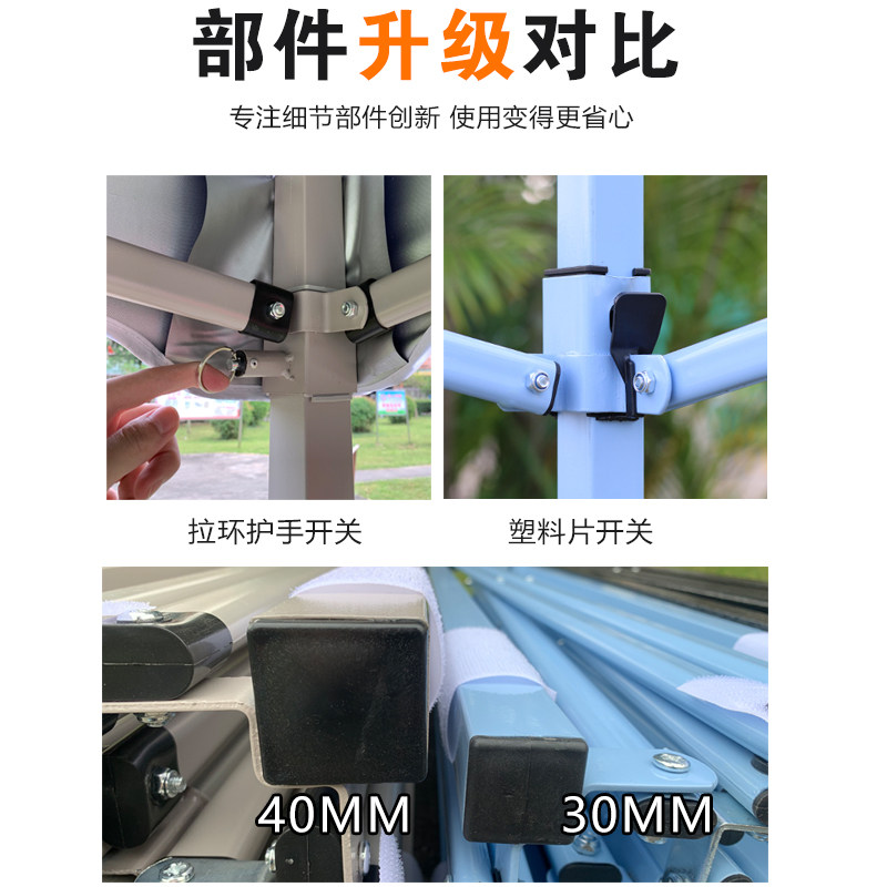 户外四脚伞帐篷雨棚遮阳棚防雨摆摊用四角大伞折叠棚子伸缩遮雨篷