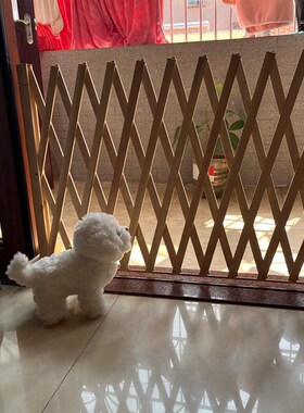 宠物围栏狗笼隔断拦狗栅栏阳台隔离门可伸缩栅栏门挡狗挡猫兔护栏