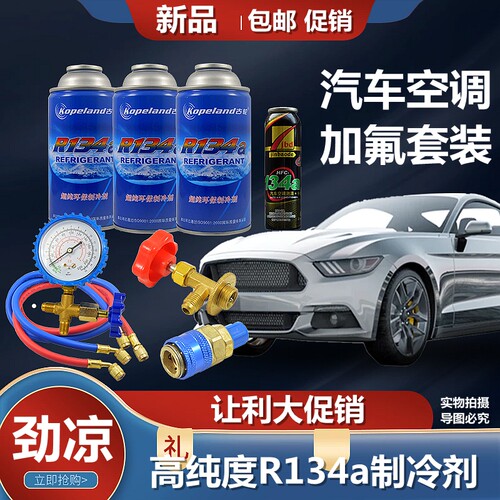 汽车空调R134a汽车加氟工具套装氟利昂制冷剂冷媒雪种堵漏套装