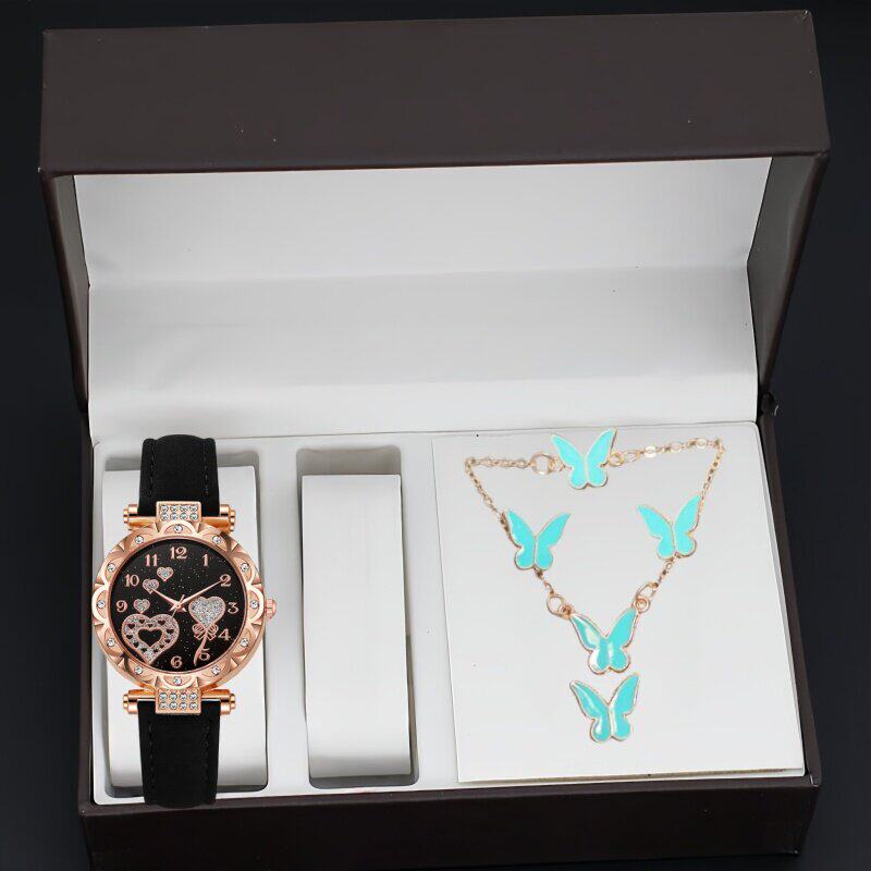 简约潮感女士通勤蝴蝶首饰四件套礼盒装圣诞节礼物甜酷精致小饰品