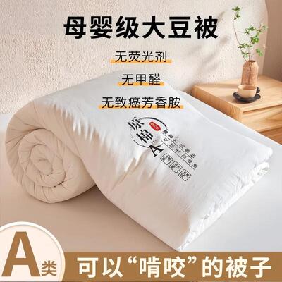 日系亲肤母婴原棉大豆纤维被加厚秋冬被四季学生被子新疆