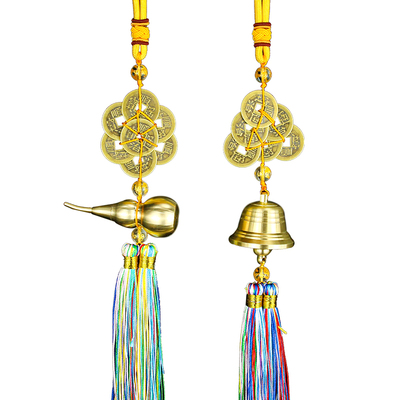 兔年五黄二黑六顺帝钱八顺帝钱铜葫芦铃铛挂件加厚加大挂