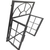 新款 铁窗户铁艺客厅隔断窗墙壁假窗装 饰落地门窗墙上平窗子定制