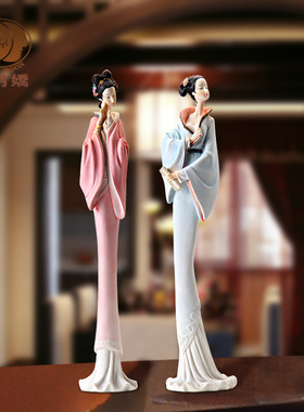 古典仕女艺术酒柜装饰品摆设家居创意电视柜书房书柜工艺品