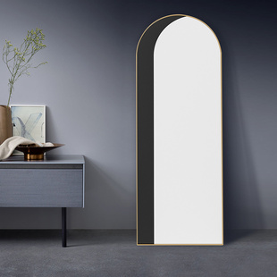 阴影镜子挂墙装饰穿衣镜拱形全身镜风落地镜卧室圆弧客厅壁挂